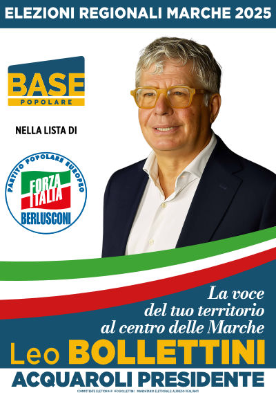 Leo Bollettini di Base Popolare candidato nella lista Partito Popolare Europeo Forza Italia (Circoscrizione di Ascoli Piceno) Elezioni Regionali Marche 2025